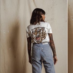 P&co Lucky Tiger Slub T-Shirt size 6 (XS/S)